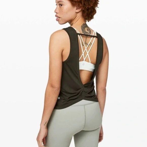 lululemon athletica Tops - Lululemon Deep Stretch Tank Dark Olive Green Size 2